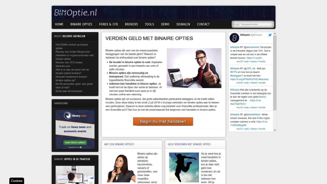 BINoptie affiliate marketing website on binary options trading